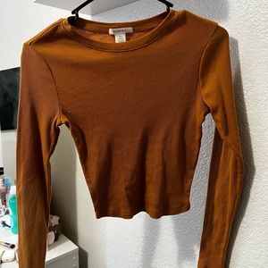 mustard yellow crop long sleeve